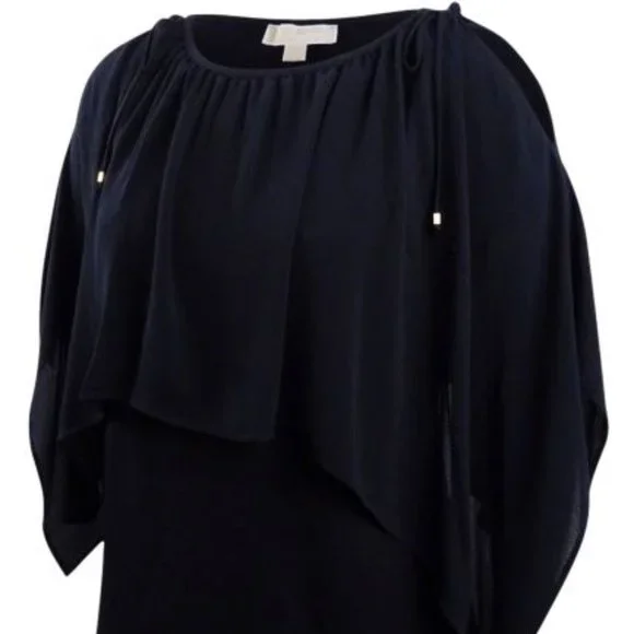 Michael Kors Plus Size Black Crepe Dress Top - Picture 1 of 10